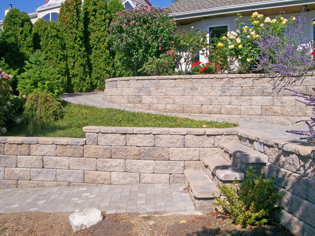 stone walls, steps and fence